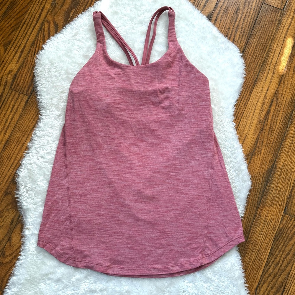 Lululemon Drapey Fit Movement to Movement 2 in 1 Sporty Tank in Cherry Sz 6 - Picture 4 of 12